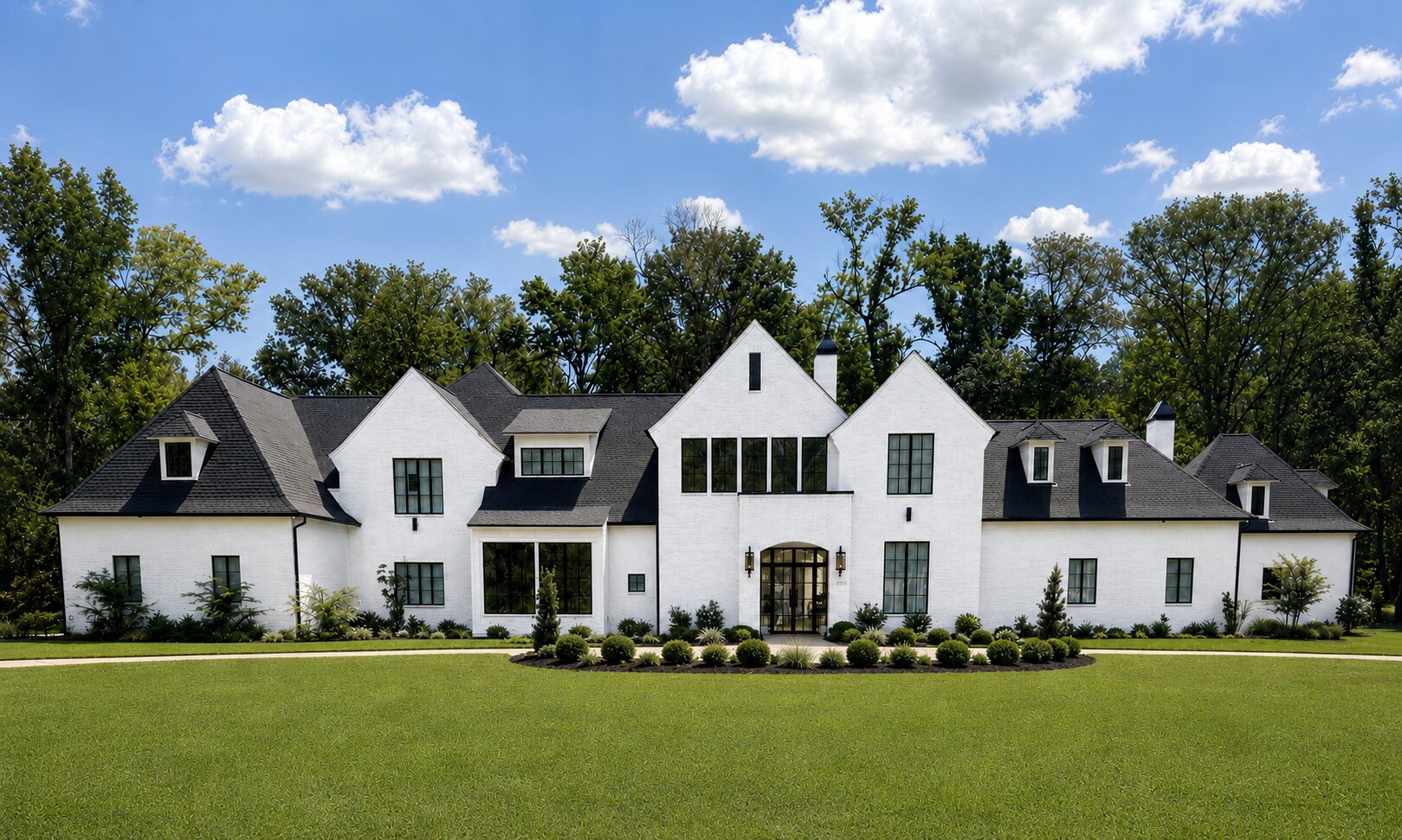Luxury custom home at twilight by Chad Tompkins in Madison, Mississippi